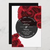 Rouge Flora Invitations de mariage (Devant / Derrière)