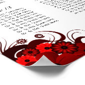 Rouge Floral & Blanc 15 Tables Mariages Tableau de (Coin)