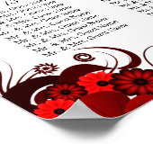 Rouge Floral & Blanc 16 Tables Mariages Tableau de (Coin)