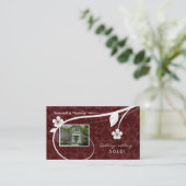 Rouge floral de carte de visite de damassé de (Debout devant)