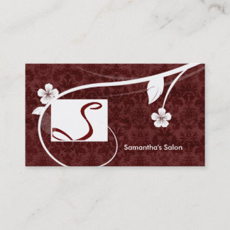 Rouge floral de carte de visite professionnel de