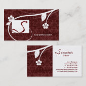 Rouge floral de carte de visite professionnel de (Devant / Derrière)