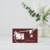 Rouge floral de carte de visite professionnel de (Debout devant)