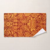 Rouge floral et jaune doré Wm Morris (Serviette à main)