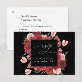 Rouge Floral Noir avec Repas RSVP (Devant / Derrière)