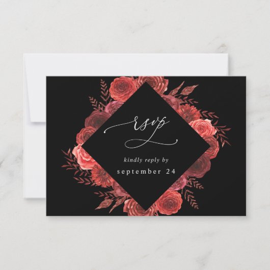 Rouge Floral Noir avec Repas RSVP 2 (Devant)