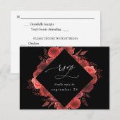 Rouge Floral Noir avec Repas RSVP 2 (Devant / Derrière)