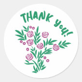 Rouge Floral Ronde Sticker (Voorkant)