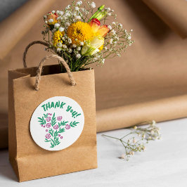 Rouge Floral Ronde Sticker