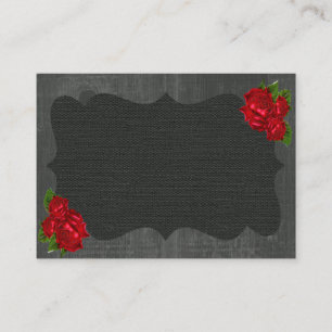 Rouge Floral Rose Bois gothique Mariage Cartes de
