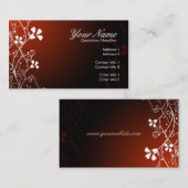 Rouge Florali Blanc Floral Rouge Carte de visite (Devant / Derrière)