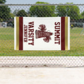 Rouge foncé et bannière de verticale d'acclamation (En situation)