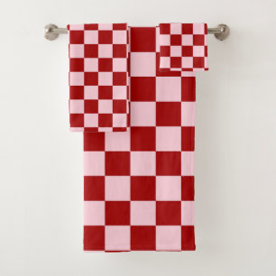 Rouge foncé et Pink Checkerboard