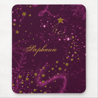 Rouge foncé et tapis de souris magique goldtone
