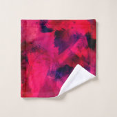 Rouge foncé et violet Gras & Abstrait moderne (Gant de toilette)