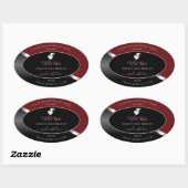 Rouge foncé Noir Wavy Coeurs d'argent Étiquettes d (Feuille)