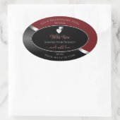 Rouge foncé Noir Wavy Coeurs d'argent Étiquettes d (Sac)