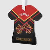 Rouge foncé, or et Pom-pom girl noire (devant)