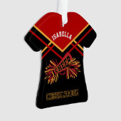 Rouge foncé, or et Pom-pom girl noire (devant)