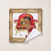 Rouge foncé Or Royal Prince Teddy Bear Personnalis (Gant de toilette)