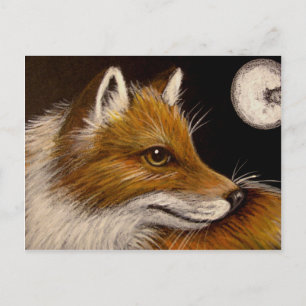 ROUGE FOX - CARTE POSTALE PLEINE LUNE