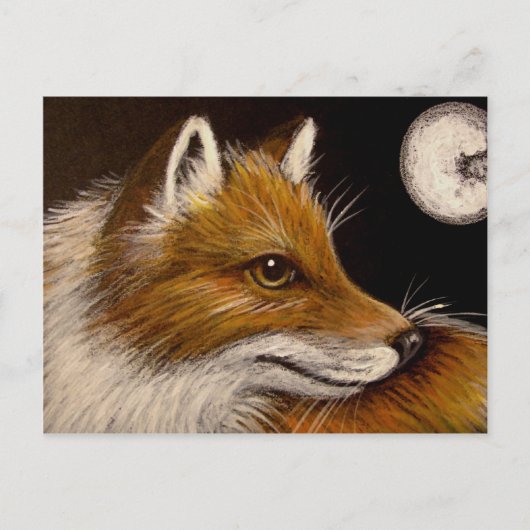 ROUGE FOX - CARTE POSTALE PLEINE LUNE (Devant)