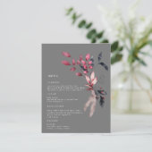 rouge froid hiver floral Mariage dîner Carte menu (Debout devant)