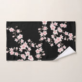 Rouge Gauche Fleur de Cerisier Noir (Serviette à main)