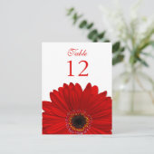 Rouge Gerbera Daisy Tableau Numéro Carte Plat (Debout devant)