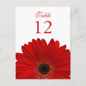 Rouge Gerbera Daisy Tableau Numéro Carte Plat (Devant)