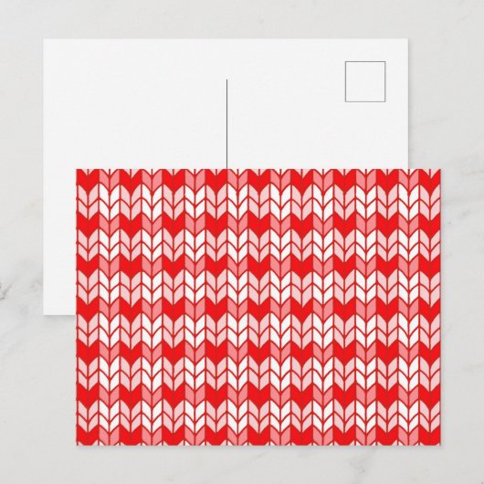 ROUGE GINGHAM TRICOT Carte postale / Horizontal (Devant / Derrière)