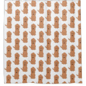 Rouge Goldendoodle Design Douche rideau (Devant)