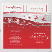 Rouge, gris argenté flocons de neige programme de  (Devant / Derrière)