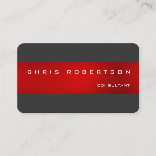 Rouge gris Attirant Carte de visite de charme (Devant)