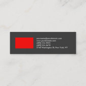 Rouge gris clair mince Carte de visite chic tendan (Dos)