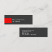 Rouge gris clair mince Carte de visite chic tendan (Devant / Derrière)