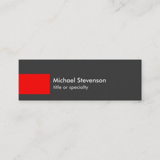 Rouge gris clair mince Carte de visite chic tendan (Devant)