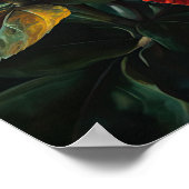 Rouge Hibiscus Fleurs Art Imprimer Poster (Coin)