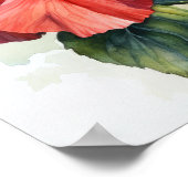 Rouge Hibiscus Fleurs Art Imprimer Poster (Coin)