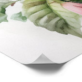 Rouge Hibiscus Fleurs Art Imprimer Poster (Coin)