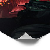 Rouge Hibiscus Fleurs Art Imprimer Poster (Coin)