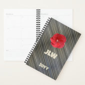 Rouge Hibiscus Gras Moderne Gris Fumé Gris (Devant avec enveloppe)