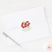 Rouge Hibiscus Mariage Faveur Sticker Sceau (Enveloppe)