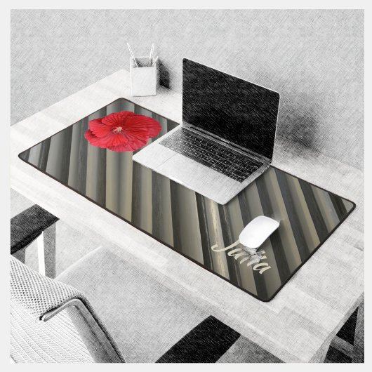 Rouge Hibiscus Moderne Smokey Gris Gris