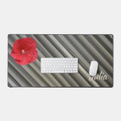 Rouge Hibiscus Moderne Smokey Gris Gris (Clavier et souris)