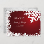 rouge hiver Mariage carte rsvp (Devant / Derrière)