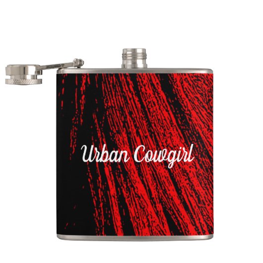 Rouge Horse Mane Abstraite Flacon à boisson (Ouvert)