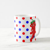 Rouge Hot Pepper Diva Rouge Bleu Pois Café Mug (Devant droit)
