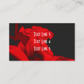 Rouge Hot Rosebud Floral Art Carte de visite (Dos)