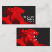 Rouge Hot Rosebud Floral Art Carte de visite (Devant / Derrière)